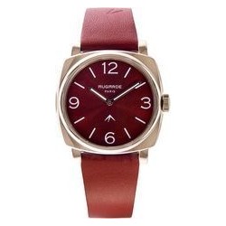 MONTRE GOLDEN ROUGE CUIR ROUGE