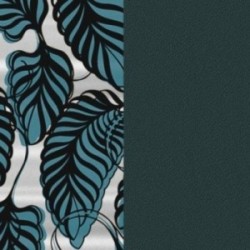 CUIR 14MM FEUILLAGE/PETROLE