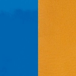 CUIR 25MM BLEU VIF V/MOUTARDE
