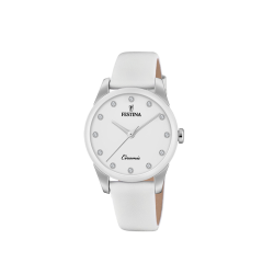 MONTRE DAME CUIR BLANC FOND...