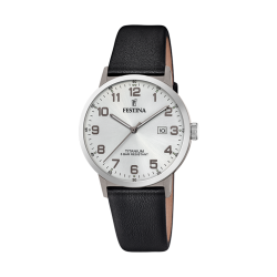 MONTRE TITANE SUR CUIR NOIR