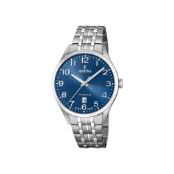 MONTRE HOMME ACIER CADRAN BLEU